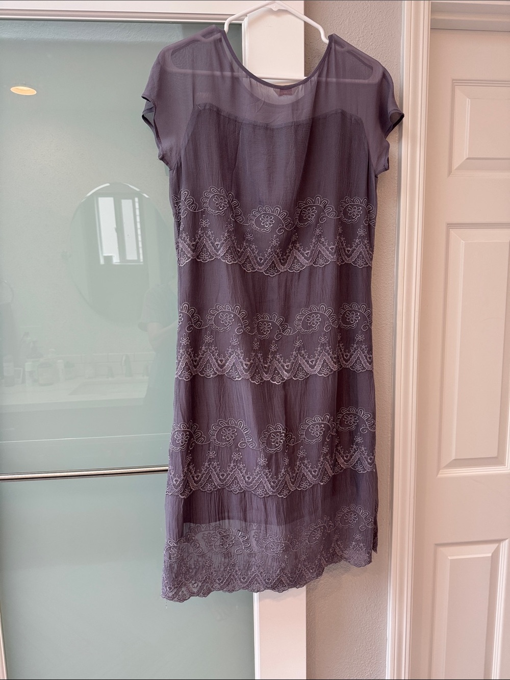 sundance boutique lilac embroidered midi dress - Picture 4 of 4